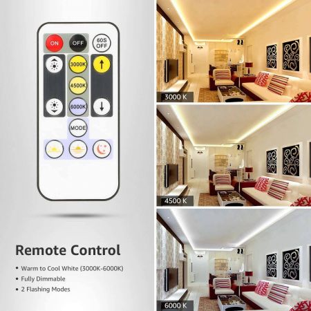Lepro 10M LED Strip Lights with Remote and Plug, Warm White to Cool  Daylight, Whiteness and
