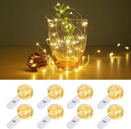 20 LEDs LED String Battery 1M Copper Wire Light 8 Packs Lepro