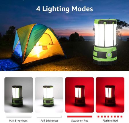Lepro Camping Lantern With 2 Detachable Torch, USB Rechargeable And Battery