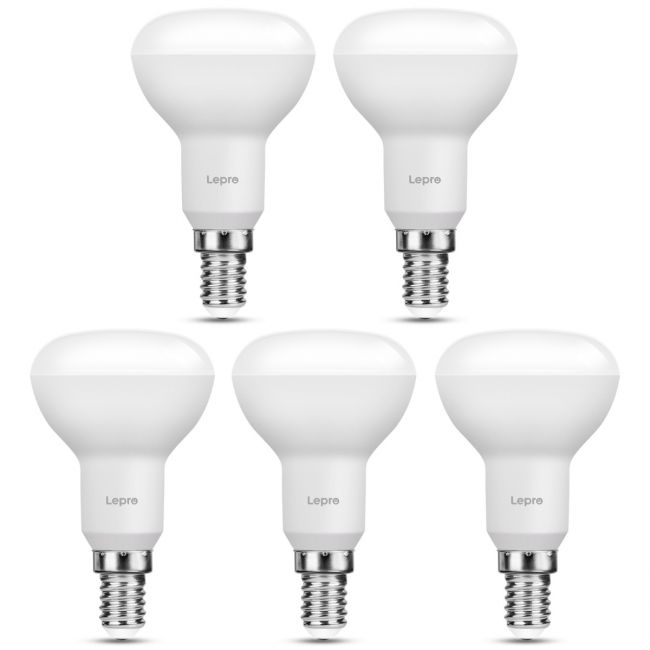 5 Pack 5W R50 LED Bulbs, E14, 40W Incandescent Equivalent, 470lm, Warm ...