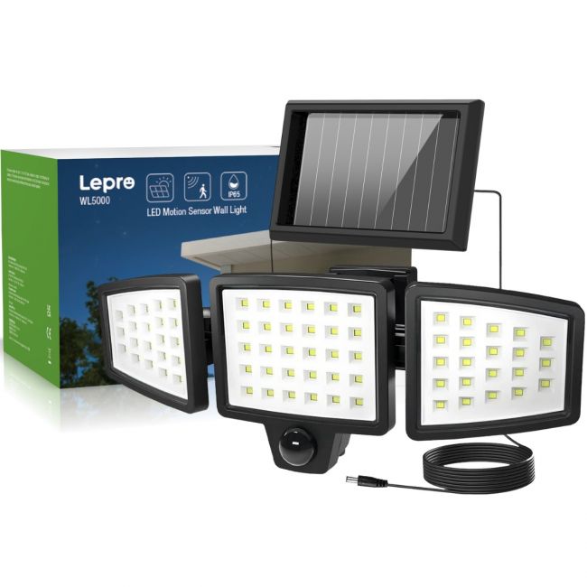 Lepro Solar Security Lights, Outdoor Motion Sensor Solar Lights with