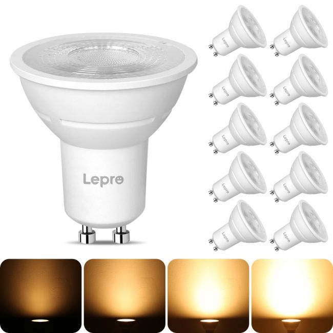 Lepro GU10 LED Bulbs Dimmable, Warm White 2700K, 4.5W 345lm, 50W