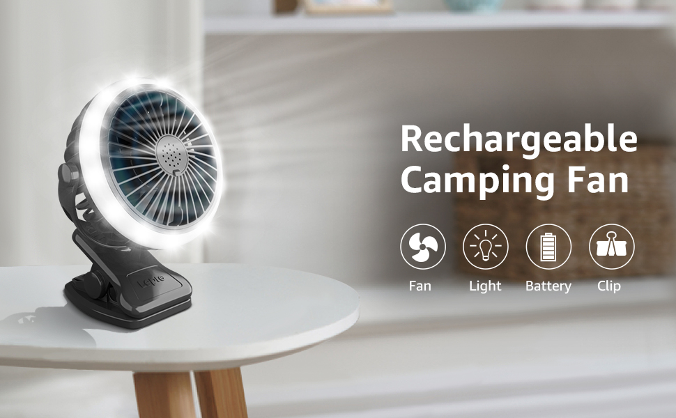 led camping light with fan