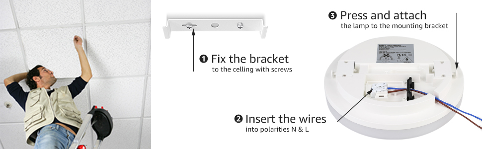 how to install ceiling light